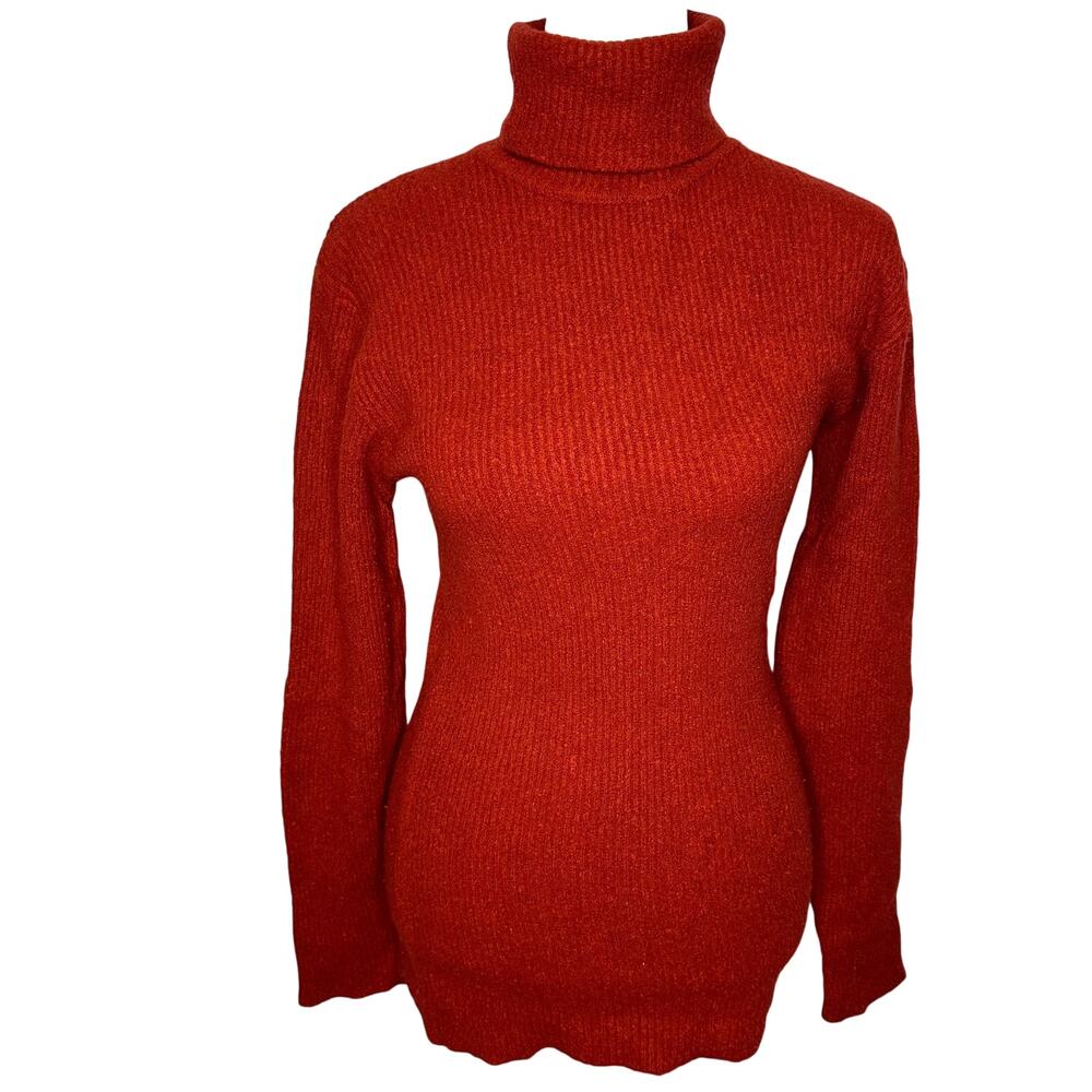 Karl Lagerfeld Cashmere Blend Small Red Turtleneck Sweater Women's‎ Vintage